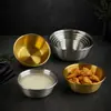 Cuenco de acero inoxidable estilo coreano para vino de arroz, cuenco dorado para vino de restaurante, taza de vino de arroz, tazón pequeño comercial para comer, personalización mayorista del fabricante