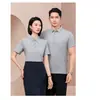 Camisa Polo Verde Glacial com Lapela Uniforme de Classe Manga Curta Logo Impresso Publicidade Corporativa Camisa Cultural Camiseta Roupa de Trabalho Uniforme de Grupo Verão