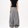 JIAMU estilo old money estilo americano retro holgados neutros negro pantalones machete hombres y mujeres sueltos pierna ancha pantalones casuales
