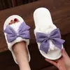 Pantuflas de Felpa de Algodón Talla Grande de Invierno para Mujer con Lazo, Pantuflas Versátiles de Moda para Interiores del Hogar, Pantuflas de Algodón Cálidas y Cómodas