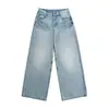 Maple House Roupa Masculina / 2026 Primavera/Outono Novo Estilo Americano Gato Garra Fantasma Bigode Gato Jeans de Algodão Bordado Masculino Corte Reto Largo