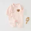 Macacão de bebê de algodão puro para crianças, fofo, para primavera e outono, roupinha de monge para recém-nascidos, pijama de bebê sem costura Classe A