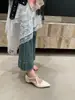 Zapatos Mary Jane Chuyuji Estilo Retro Tacón Grueso para Mujer 2026 Punta Puntiaguda Tejido Hueco Correa en T Suela Gruesa Zapatos de Piel Suave
