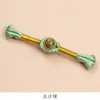 Nuevo botón con hebilla de placa de cheongsam chinoiserie, borla de bambú dorada doble, hebilla de una palabra, decoración retro de la dinastía Han, botón tejido a mano