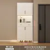Zapatero de madera maciza para el recibidor, mueble de almacenamiento con compartimentos integrados de gran capacidad para la sala de estar, colocado contra la pared