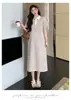 Vestido casual de camiseta a rayas con cuello polo, nuevo estilo de verano 2026, vestido de línea A holgado y casual para mujeres petite y mujeres embarazadas