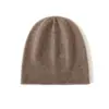 Gorro Unissex Macio de Caxemira Sem Costura Estilo Outono/Inverno Novo Borda Enrolada Espessado Quente Malha Casual Soltinho