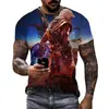 Verano 2024 Europa y Estados Unidos nueva tendencia de moda con impresión 3D camiseta de manga corta para niños para la figura en representación del cabello