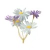 Grampo de cabelo de florzinha margarida artificial de 5 pétalas, decoração de casamento em cores de outono, acessórios de material DIY para guirlanda de cabeça, flores