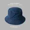 Chapéu de pescador jeans estilo japonês, aba grande masculina, rosto mostrado, chapéu de cobertura de rosto simples para meninas, chapéu de casal estilo coreano, tudo combinando