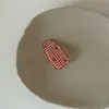 Pinza para el Cabello Fresca de Cuadros con Forma de Gota de Agua con un Toque de Lujo, Mini Pinza Exquisita para Cabello Rebelde, Accesorio para el Cabello de Pinza de Pato Lateral