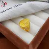 Anel Dourado Estilo Loja de Ouro Areia Dourada Flor Antiga Design de Nicho Anel Luz Luxo Moda Aberto Versátil Joia