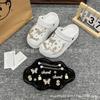 Sapatos Croc Decorados com Corrente Fofa Destacável Conjunto de Diamante Borboleta Corrente Acessórios Populares do Xiaohongshu Sapato Croc Fivela de Sapato