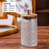 Frasco de Vidrio Sellado con Relieve, Botella para Almacenamiento de Granos y Productos Secos, Tapa de Madera de Bambú de Gran Capacidad, Botella Vacía de Boca Ancha para Almacenamiento de Alimentos