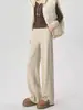 Pantalones Casuales con Forro de Polar Otoño/Invierno 2026 con Patrón de Espiga, Adelgazantes, Elegantes, Versátiles para el Viaje Diario, Pantalones de Mujer de Estilo Relajado