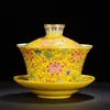 Esmalte Sancai Bol Individual Grande Extra Grande Taza de Té Cerámica Kung Fu Juego de Té Hogareño Bol de Té Venta al por Mayor