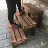 Soporte de Flores para Balcón de Madera Maciza Anticorrosión, Estante de Almacenamiento para Patio Estilo Escalera, Soporte para Bonsái, Plataforma de Escalón Elevadora Multicapa