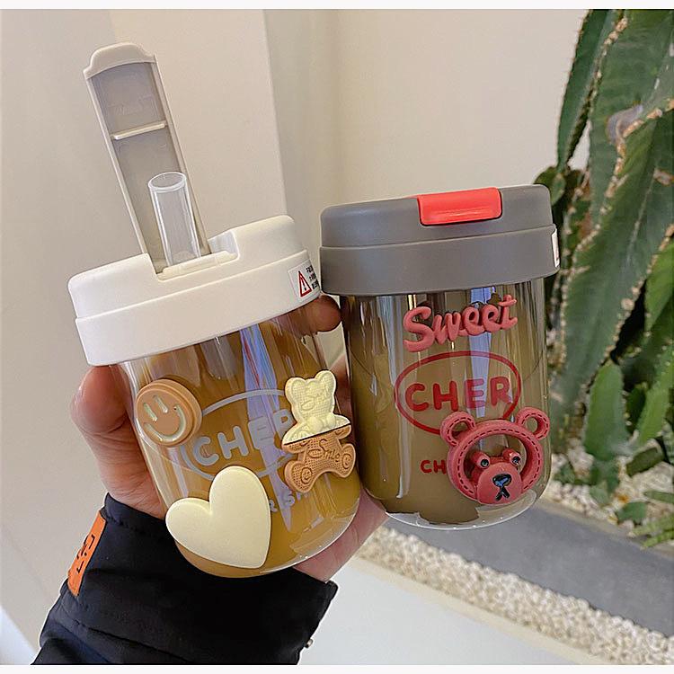 帮手描述图：夏天创意ins风吨吨杯吸管可爱迷你小巧男女学生塑