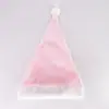 Decoración de equipo de punto sombrero de Navidad rojo/azul/rosa/verde/amarillo felpa corta cepillada sombrero de Navidad para adulto