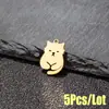 5 Piezas/Paquete Accesorios Versátiles DIY Fabricante Listo para Usar Venta al por Mayor Moda Animales de Dibujos Animados Colgante de Gato Lindo Joyería