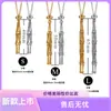 Joyería de Acero Inoxidable Sentido Avanzado Nicho Bolsillo de Malla de Cristal Natural Collar de Bambú Cadena Ajustable Tejida Bolsillo de Malla