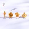 Pingente de Ouro de Areia Vietnamita de Longa Duração Acessórios DIY Jade Jinyi Comida Colher de Bebê Chapéu Oficial Tigela de Arroz Dourada Tecelagem de Corda Vermelha