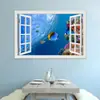 Mundo Subaquático Comércio Exterior Mais Vendido Efeito Criativo 3D Adesivos de Janela Falsa Decoração de Sala de Estar Quarto Adesivos de Parede