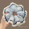 Diadema de lazo de encaje de moda, banda para el cabello extragrande estilo coreano, delicado patrón floral, perfecta para crear un peinado de moño