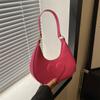 Bolsas de Mão para Mulheres 2024 Verão Novo Estilo Casual Axila Ombro Único Textura Simples Cor Pura Estilo Ocidental Bolsa Sela Bolsa Pequena Feminina