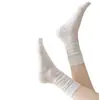 Calcetines de Algodón Puro para Mujer de Media Pantorrilla 10A Antibacterianos y Resistentes a Olores, Calcetines Largos Finos de Verano, Calcetines Holgados de Malla Transpirables Estilo Japonés