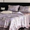 Colcha de Doble Aire Acondicionado para Dormir Desnudo Lyocell Tencel Estampado Digital Floral Americano 50S Lavable a Máquina Colcha de Fibra de Soya