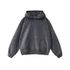 Sudadera con capucha de terciopelo fino lavada y desgastada, tendencia retro americana, top casual holgado, estampado de pareja, logo bordado