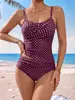 Traje de Banho Feminino Duas Peças Verão 2027 Novo com Bolinhas Costas Nuas Alças Sexy Toque de Luxo Praia Fontes Termais Férias Moda Praia