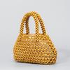 Vacaciones en la Playa Bolso de Playa Bolso de Mano de Madera de Arce Viajes de Ocio Bolso de Cuentas de Madera Bolso Tejido con Cuentas Hecho a Mano Transfronterizo para Mujeres