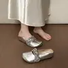 Mules Planos Versátiles Estilo Francés con Punta Cerrada para Mujer, Nuevo Modelo de Verano 2026, Adecuados para Combinar con Vestidos, Sandalias de Exterior con Plataforma que Aumentan la Altura