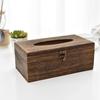 Caja de Pañuelos de Madera Sala de Estar Tapa abatible Color Carbón Caja de Pañuelos Madera Maciza China Caja para Servilletas Caja de Pañuelos para Coche Caja de Madera