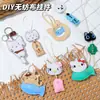 Paquete de Materiales para Colgante de Gatito de la Suerte No Tejido Herramientas para Hacer Colgantes para Bolsos Hechos a Mano DIY Cumpleaños de Mejor Amigo Al Por Mayor