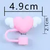 Directo del fabricante: Tapas de acero inoxidable para pajitas de goma blanda de PVC de 8 mm, con lindos diseños de dibujos animados, cubiertas a prueba de polvo para pajitas y protectores de punta de pajita