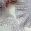Renda Floral de Malha Bordada Dupla Face Roxo Claro Rosa para Roupas de Boneca DIY, Acessórios de Cabelo, Lingerie, Bainha de Saia