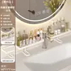 Prateleira Simples de Luxo Leve para Pia Prateleira de Armazenamento Sem Furos para Lavatório Artigos de Higiene Pessoal Organizador de Skincare