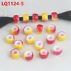 Accesorios para Rastas Doble Color Agujero Grande Superficie Lisa Cuentas Sueltas de Vidrio Color Horneado Gradiente Accesorios para Joyería DIY Materiales para Manualidades Hechos a Mano