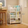 Estantería integrada contra la pared, estante de almacenamiento móvil, estante para libros junto al escritorio del estudiante, pequeña estantería simple de pie