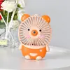 Ventilador de Mão Pequeno de Urso de Desenho Animado Mini com Cordão Portátil Fofo Carregável Resfriamento para Estudantes Atividade Publicidade Presente