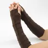 Luvas de Lã G-12 Flor Triangular Outono e Inverno Novas Mangas Falsas para Homens e Mulheres Luvas de Pulso Tricotadas Quentes de Meio Dedo