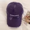 Gorra de Béisbol de Mezclilla Bordada con Letra Estilo Americano para Mujer con Circunferencia de Cabeza Grande, Ala Ancha y Acabado de Alta Gama