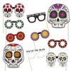2024 México Día de Muertos Fiesta Temática de Terror Mascarada Accesorios para Fotos Calavera Bambú Tarjeta Venta al por Mayor