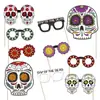 2026 Decoración para Fiesta Mexicana del Día de Muertos Transfronteriza Accesorios para Fotos Gafas de Calavera Carteles de Mano Venta al por Mayor Personalización