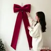 Lazo de terciopelo transfronterizo Navidad nuevo cola larga guirnalda de decoración navideña atmósfera festiva decoración de lazo fábrica