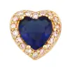 S77 Corazón de Melocotón en Forma de Corazón Piedra de Nacimiento Diciembre Cobre Puro Incrustado con Circonita Cuentas de Colores para Pulseras y Collares