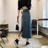 Falda Vaquera Vintage con Abertura para Mujer 2026 Nueva Colección Primavera y Otoño de Longitud Media de Cintura Alta Adelgazante de Línea A Falda Lápiz